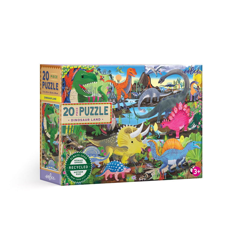 20 Piece Puzzle - Dinosaur Land by Eeboo Toys Eeboo   