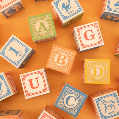 English Wooden ABC Blocks  by Uncle Goose Toys Uncle Goose   