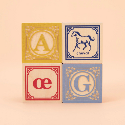 French Wooden ABC Blocks by Uncle Goose Toys Uncle Goose   