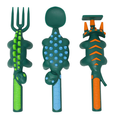 Dino Eating Utensils - Set of 3 Nursing + Feeding Constructive Eating   