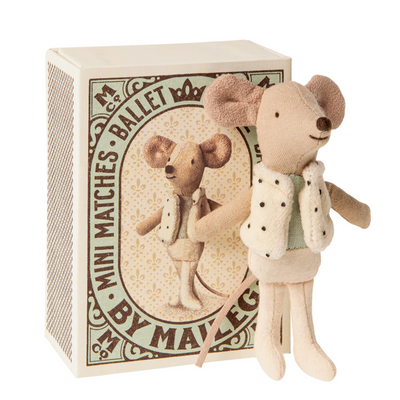 Dancer Mouse Little Brother in Matchbox by Maileg Toys Maileg   