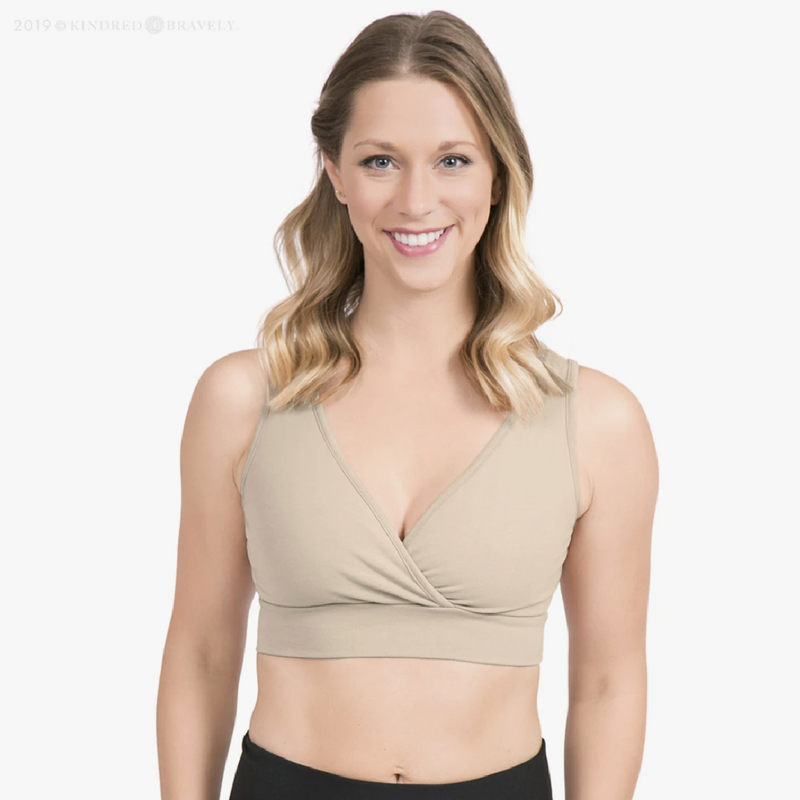 Extra Soft Organic Cotton Wireless Nursing & Maternity Bra - Beige by Kindred Bravely Nursing + Feeding Kindred Bravely   