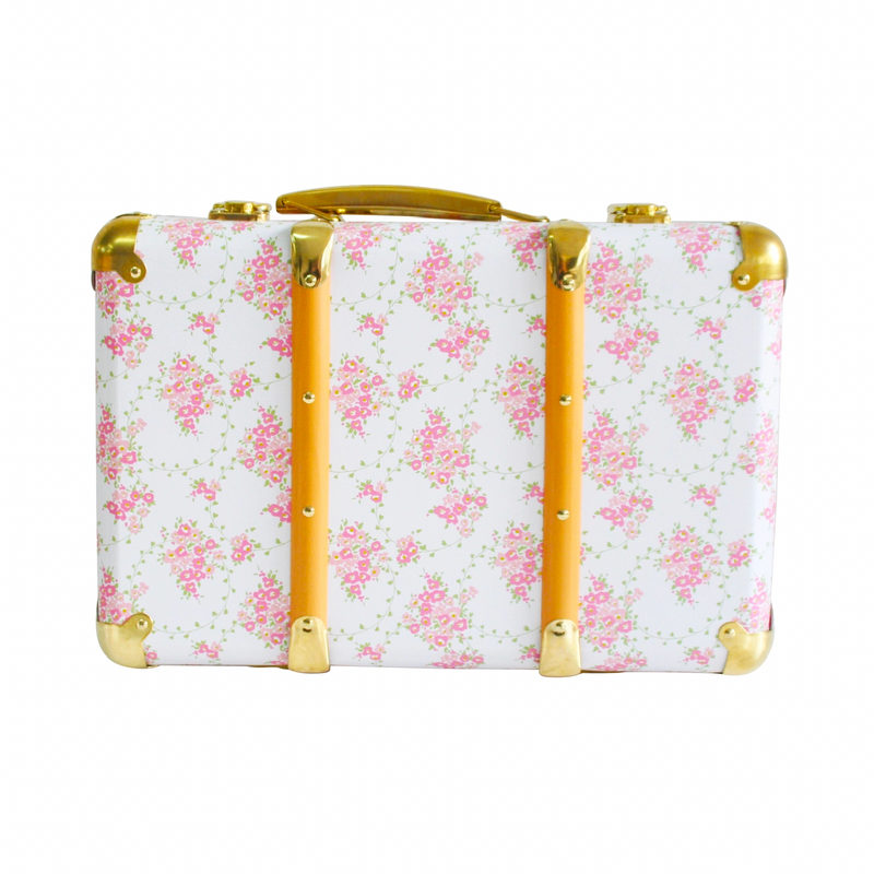 Mini Vintage Brief Case by Alimrose Accessories Alimrose Floral Wreath White  