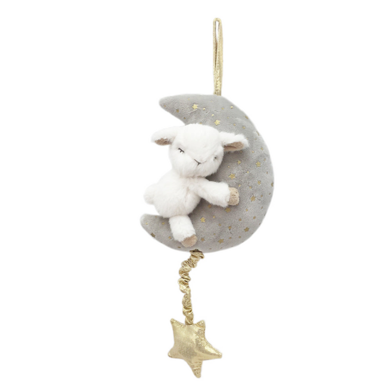 Plush Lamb and Moon Musical Mobile by Mon Ami Decor Mon Ami   