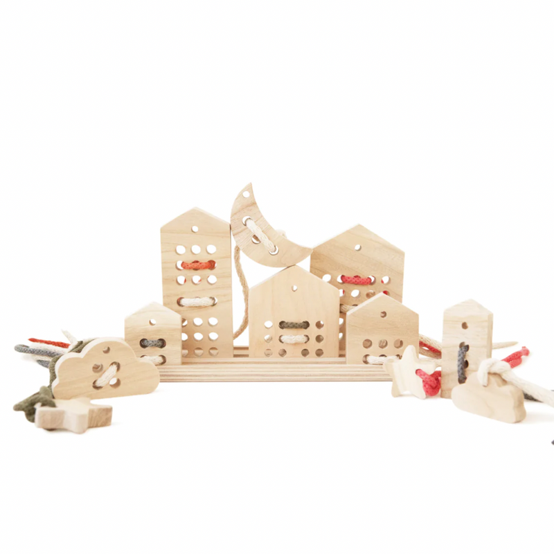 Wooden Lacing Toy Set - Natural Colors by Babai Toys BABAI   