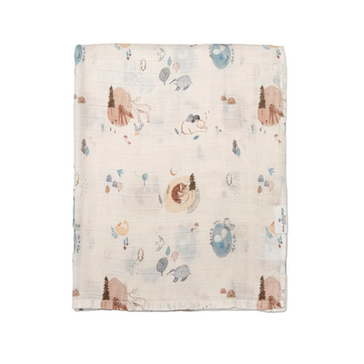 Luxe Muslin Swaddle - Cozy Forest by Loulou Lollipop Bedding Loulou Lollipop   