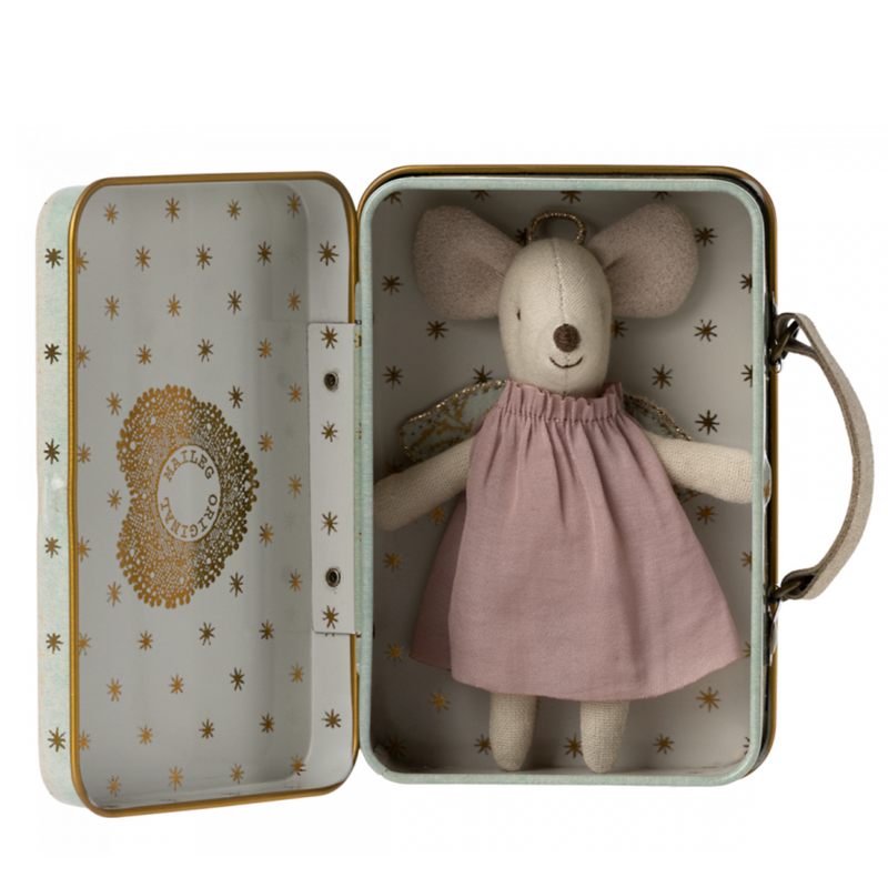 Angel Mouse in Suitcase by Maileg Toys Maileg   