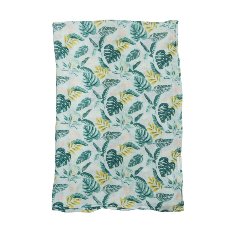 Luxe Muslin Swaddle - Jungle Leaves by Loulou Lollipop