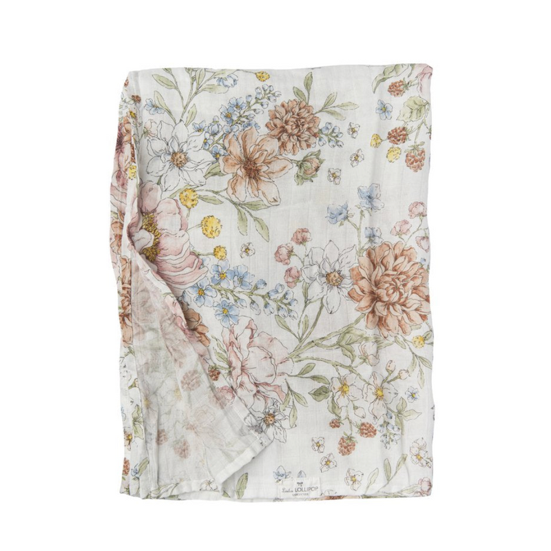 Luxe Muslin Swaddle - Secret Garden by Loulou Lollipop