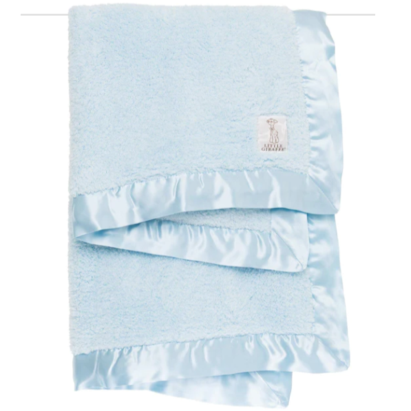 Chenille Solid Baby Blanket - Blue by Little Giraffe