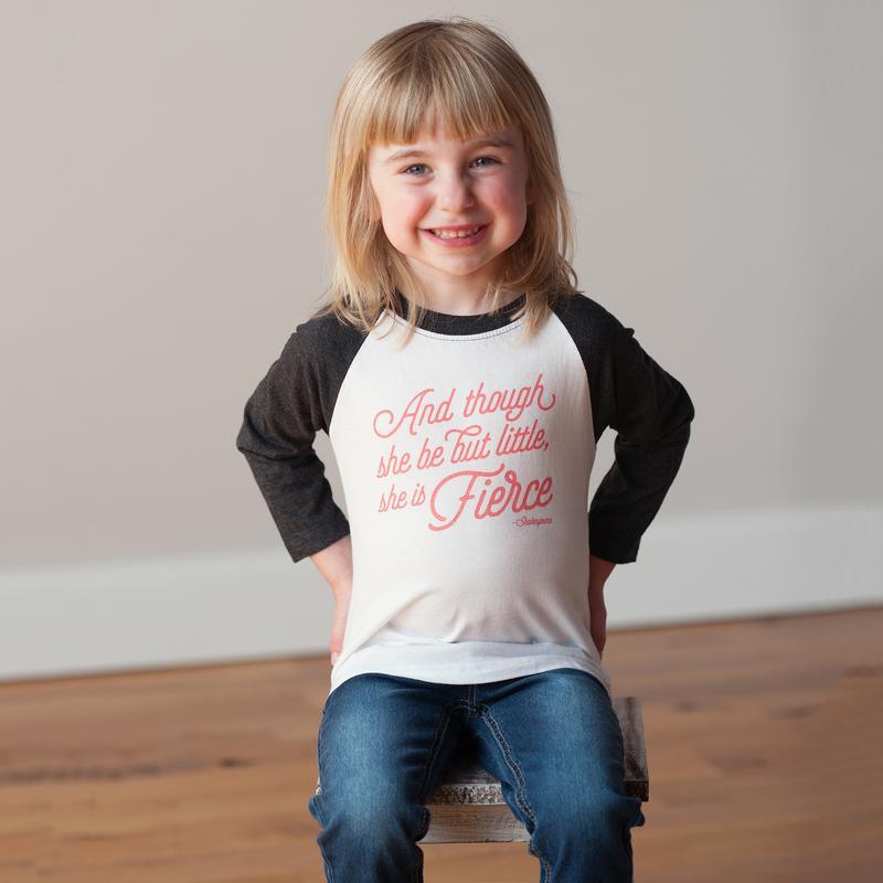 Cotton Raglan Tee - She is Fierce by Sweetpea + Co Apparel Sweetpea + Co   