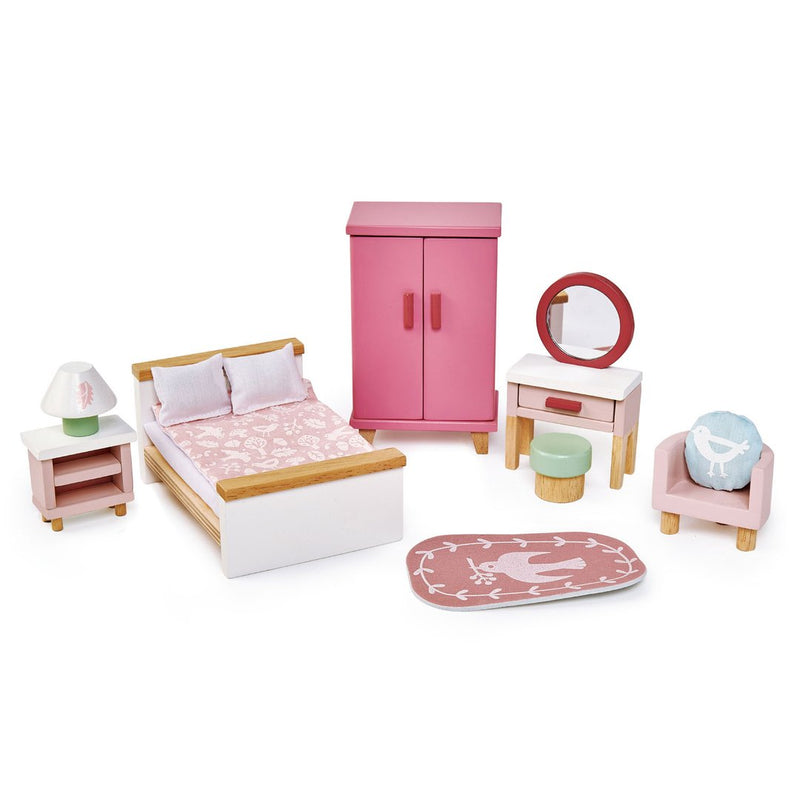 Dolls House Bedroom Wooden Furniture by Tender Leaf Toys Toys Tender Leaf Toys   