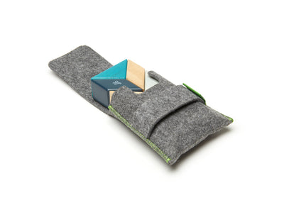 Magnetic Block Set 6 Pc Prism Pocket Pouch - Blues by Tegu Toys Tegu   