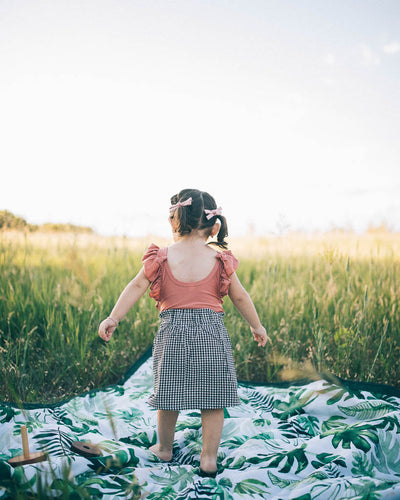 Outdoor Blanket 5'x5' - Tropical Leaf by Little Unicorn