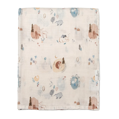 Luxe Muslin Swaddle - Cozy Forest by Loulou Lollipop Bedding Loulou Lollipop   