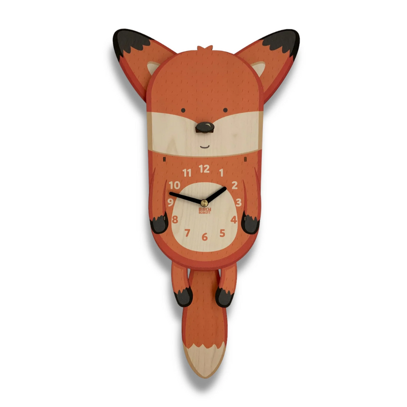 Hunter the Fox Double Pendulum Clock by Birch Robot Decor Birch Robot   