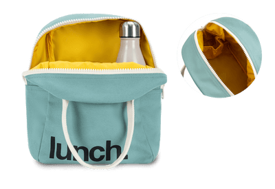 Zipper Lunch Bag - 'Lunch' in Teal by Fluf Nursing + Feeding Fluf   