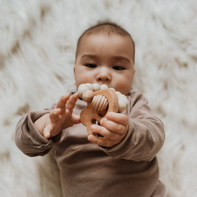 Wood and Silicone Teething Ring - Bunny by Chelsea and Marbles Toys Chelsea and Marbles   