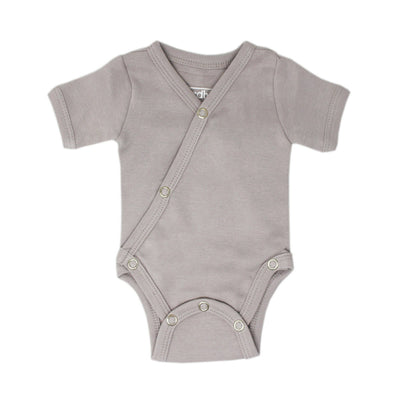 Organic Short-Sleeve Kimono Bodysuit - Light Gray by Loved Baby Apparel Loved Baby   