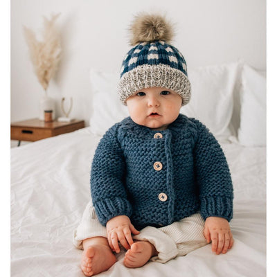 Buffalo Check Knit Hat - Atlantic by Huggalugs Accessories Huggalugs   