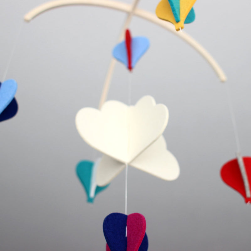 Felt Mobile - Rainbow Hot Air Balloons by Dundry Hill Decor Dundry Hill   