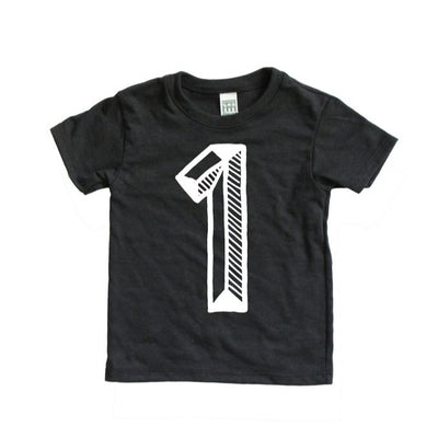 Number One Tee by Mochi Kids Apparel Mochi Kids Black  