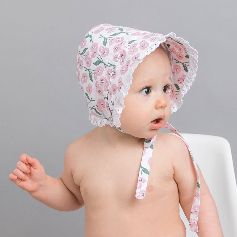 Sun Bonnet UPF 25+ - Blush Pink Poppy by Huggalugs Accessories Huggalugs   