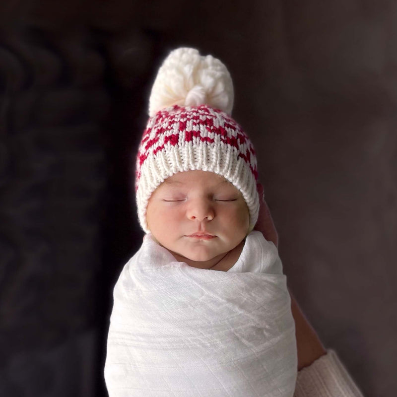 Snowfall Hand Knit Hat - Red by The Blueberry Hill Accessories The Blueberry Hill   