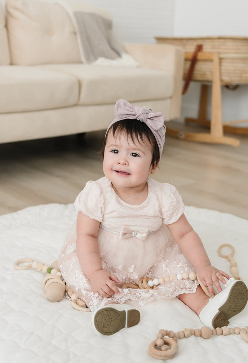 Lightweight Spring Bow Baby Turban - Peony by Golden Dot Lane Accessories Golden Dot Lane   