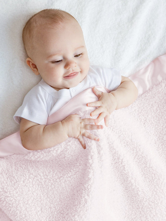 Chenille Solid Baby Blanket - Dusty Pink by Little Giraffe