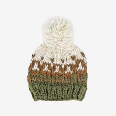 Nell Stripe Hand Knit Hat - Olive by The Blueberry Hill Accessories The Blueberry Hill   