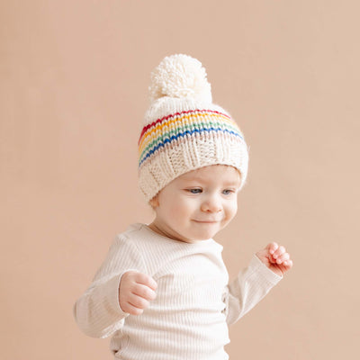 Rainbow Stripe Hand Knit Hat - Reagan by The Blueberry Hill Accessories The Blueberry Hill   