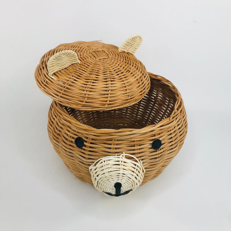 Rattan Bear Storage Basket by EcoFreax Decor EcoFreax   