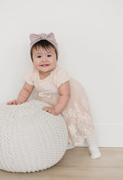 Lightweight Spring Bow Baby Turban - Peony by Golden Dot Lane Accessories Golden Dot Lane   