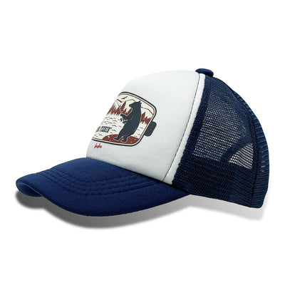 Gone Fishin Trucker Hat - White/Navy by Bubu