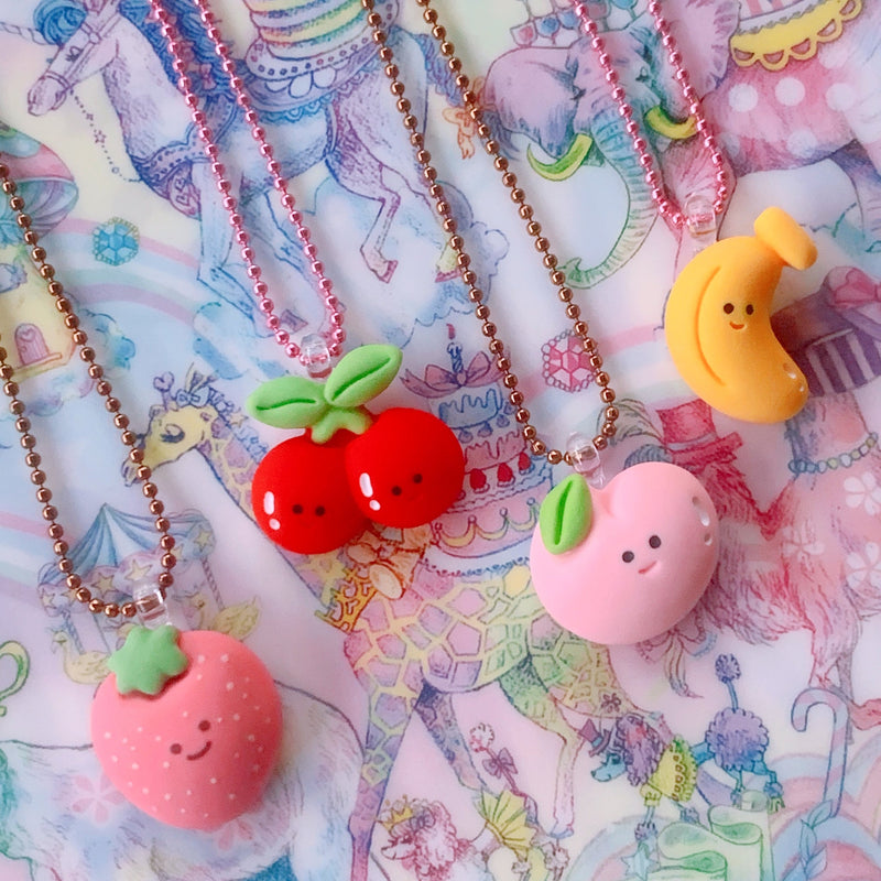 Happy Fruit Necklace by Pop Cutie Europe (1 Unit Assorted) Accessories Pop Cutie Europe   