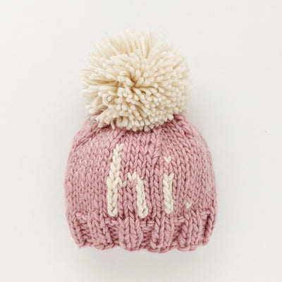 hi. Hand Knit Beanie Hat - Rosy by Huggalugs Accessories Huggalugs   