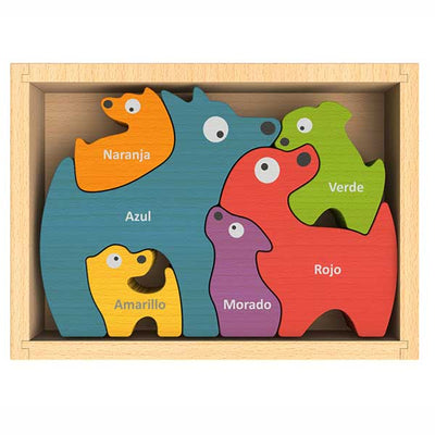 Dog Family Puzzle with Curriculum - Spanish Colors by Begin Again Toys Begin Again   