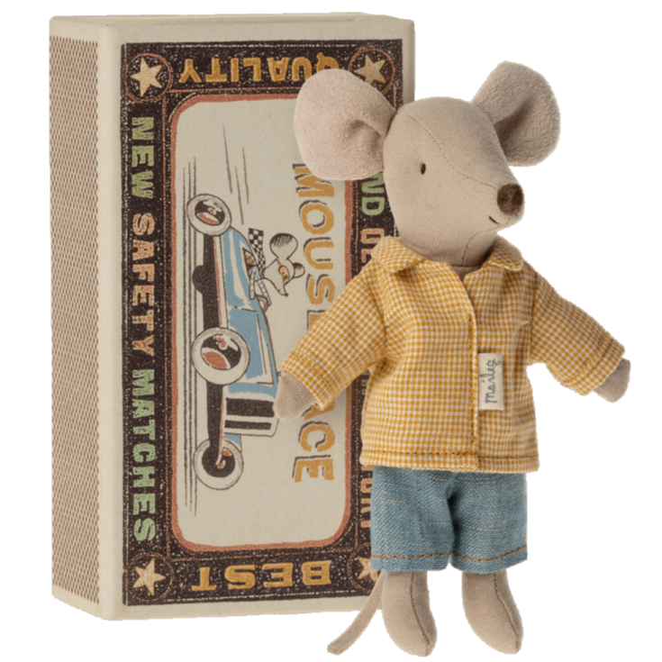 Big Brother Mouse in Matchbox by Maileg Toys Maileg   