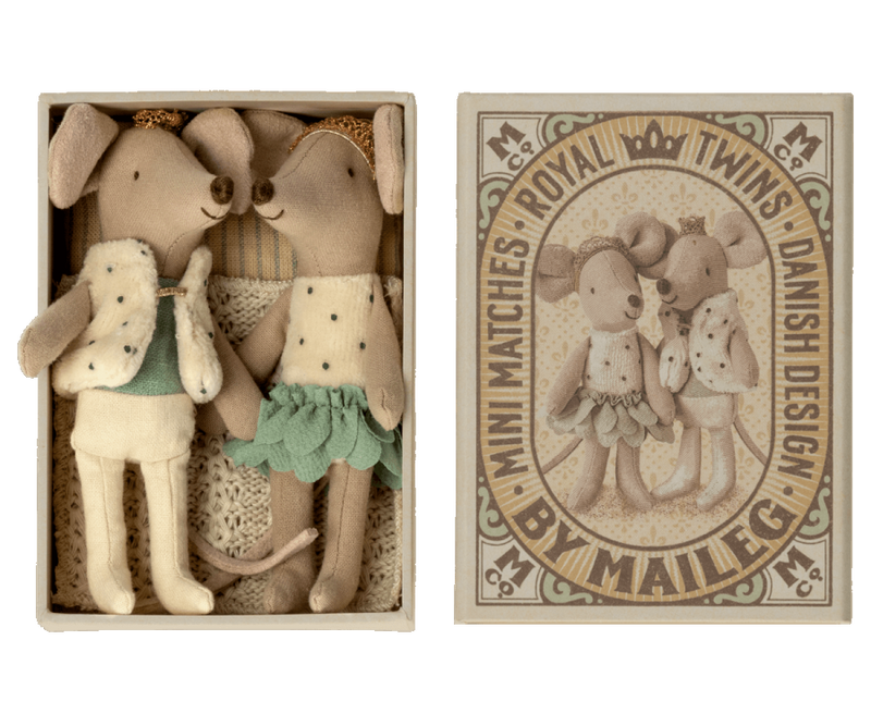 Royal Twins, Little Sister and Brother in Matchbox by Maileg Toys Maileg   