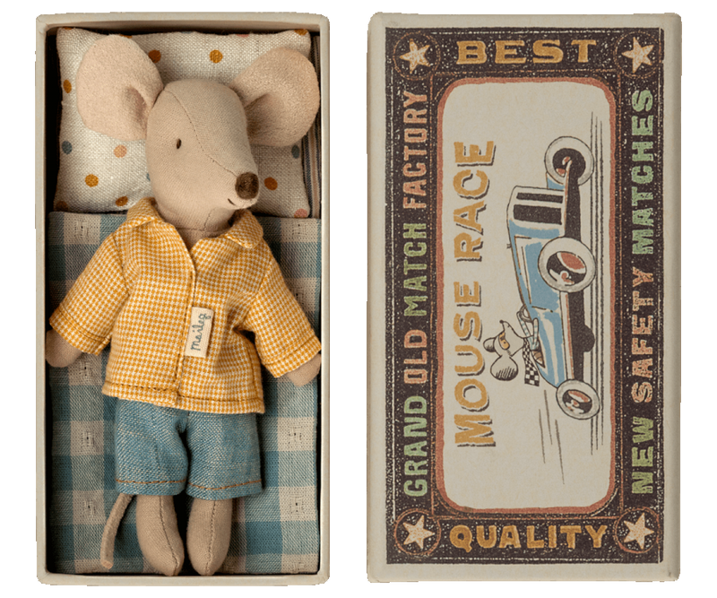 Big Brother Mouse in Matchbox by Maileg Toys Maileg   