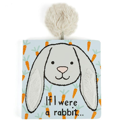 If I Were A Rabbit - Grey + Blue Board Book by Jellycat Books Jellycat   