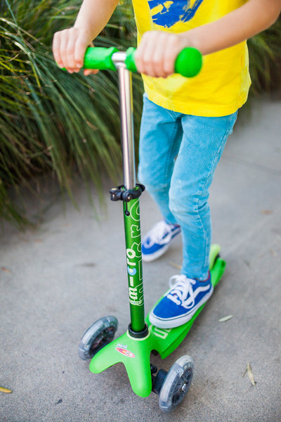 Mini Deluxe LED Scooter - Green by Micro Kickboard Toys Micro Kickboard   