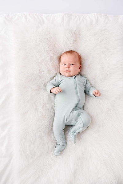 Solid Footie with Zipper - Sage by Kyte Baby Apparel Kyte Baby   