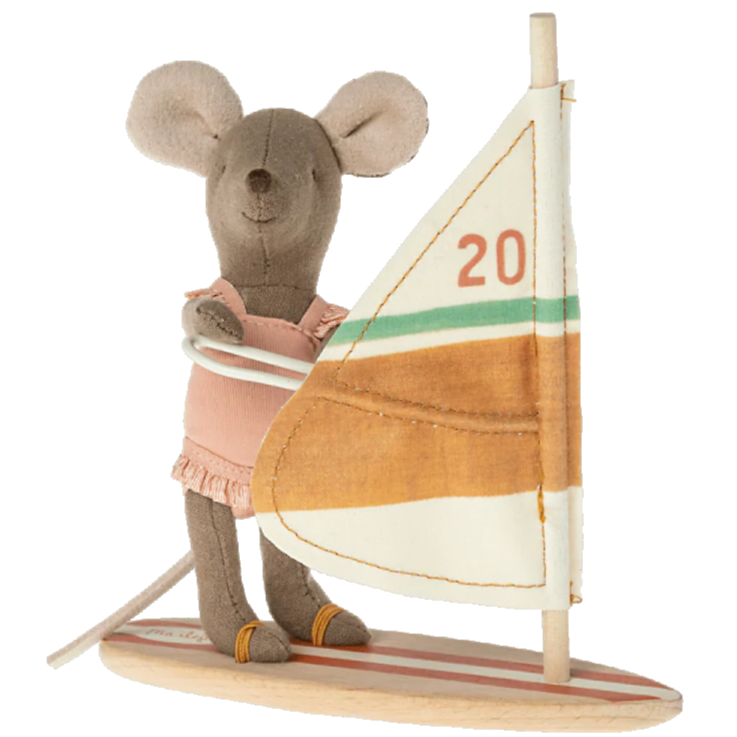 Beach Mouse - Surfer Little Sister by Maileg Toys Maileg   