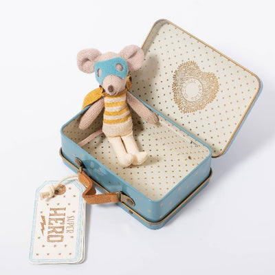 Super Hero Mouse in Suitcase by Maileg Toys Maileg   