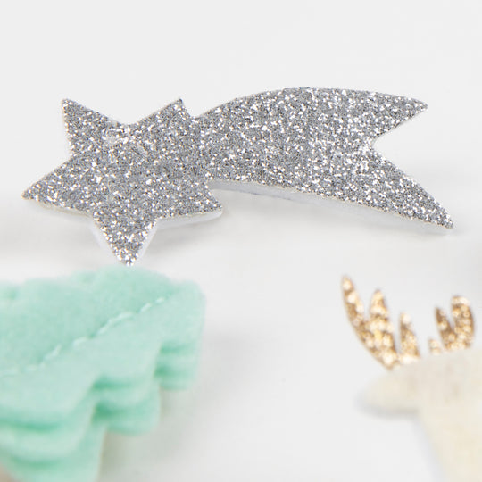 Felt & Glitter Icon Hair Clips by Meri Meri Accessories Meri Meri   