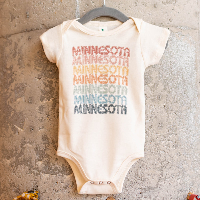 Retro Repeat Minnesota Organic Bodysuit by Morado Designs Apparel Morado Designs   