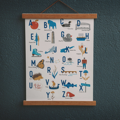 Minnesota Alphabet Art Print by Sweetpea + Co Decor Sweetpea + Co   