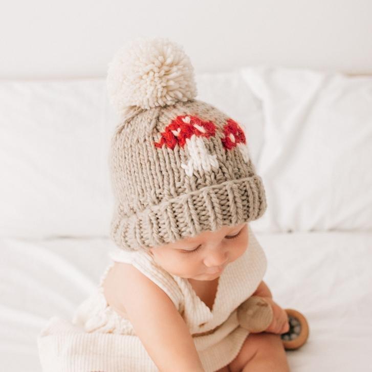 Mushroom Knit Hat by Huggalugs Accessories Huggalugs   